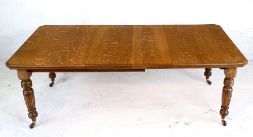 VICTORIAN OAK DINING TABLE 2 LEAVES 6FT 10SEATS 8 - ADDITIONAL PHOTO 7