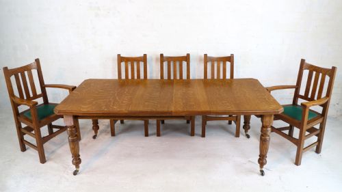 VICTORIAN OAK DINING TABLE 2 LEAVES 6FT 10SEATS 8 - ADDITIONAL PHOTO 11