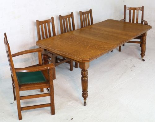 VICTORIAN OAK DINING TABLE 2 LEAVES 6FT 10SEATS 8 - ADDITIONAL PHOTO 14