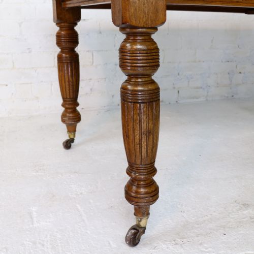 VICTORIAN OAK DINING TABLE 2 LEAVES 6FT 10SEATS 8 - ADDITIONAL PHOTO 21