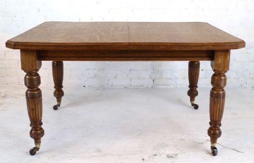 VICTORIAN OAK DINING TABLE 2 LEAVES 6FT 10SEATS 8 - ADDITIONAL PHOTO 22