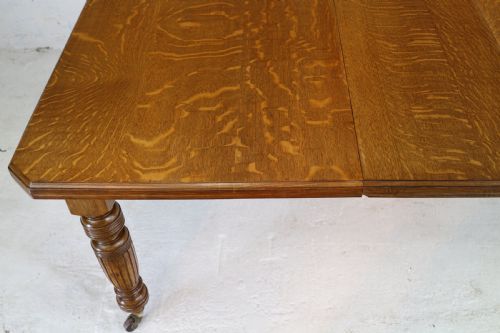 VICTORIAN OAK DINING TABLE 2 LEAVES 6FT 10SEATS 8 - ADDITIONAL PHOTO 25