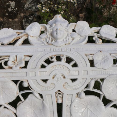 VICTORIAN COALBROOKDALE NASTURTIUM PATTERN GARDEN SEATBENCH - ADDITIONAL PHOTO 8
