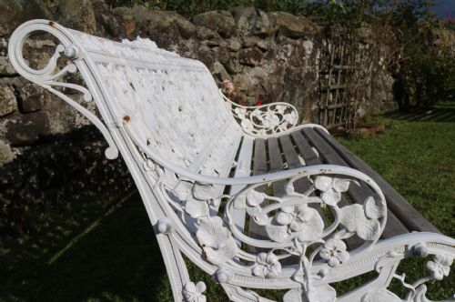 VICTORIAN COALBROOKDALE NASTURTIUM PATTERN GARDEN SEATBENCH - ADDITIONAL PHOTO 16
