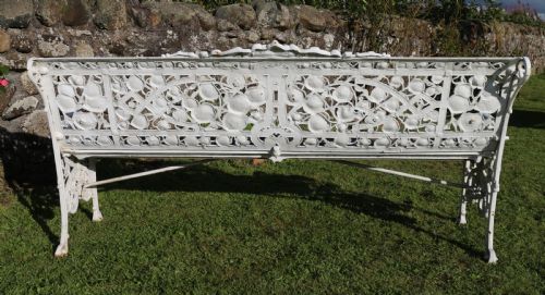VICTORIAN COALBROOKDALE NASTURTIUM PATTERN GARDEN SEATBENCH - ADDITIONAL PHOTO 21
