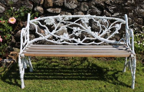 RARE VICTORIAN PHOENIX FOUNDRY RUSTIC PATTERN CAST IRON GARDEN SEATBENCH - ADDITIONAL PHOTO 1