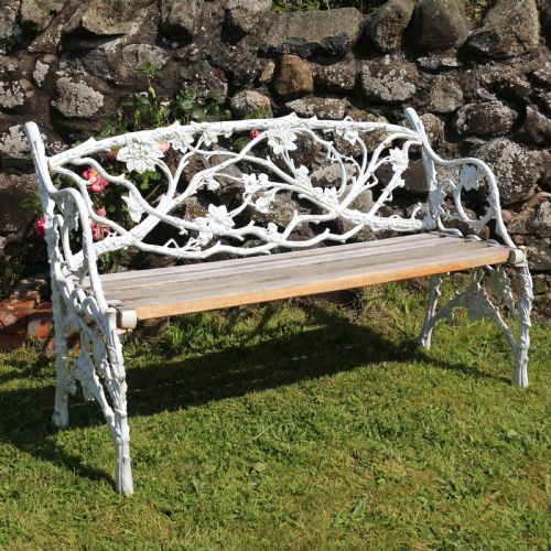RARE VICTORIAN PHOENIX FOUNDRY RUSTIC PATTERN CAST IRON GARDEN SEATBENCH - ADDITIONAL PHOTO 2