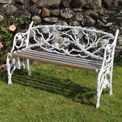 RARE VICTORIAN PHOENIX FOUNDRY RUSTIC PATTERN CAST IRON GARDEN SEATBENCH - ADDITIONAL PHOTO 3