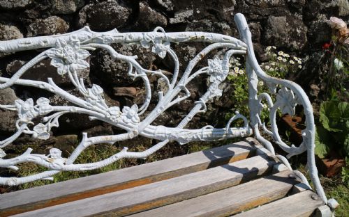 RARE VICTORIAN PHOENIX FOUNDRY RUSTIC PATTERN CAST IRON GARDEN SEATBENCH - ADDITIONAL PHOTO 6