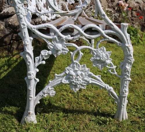RARE VICTORIAN PHOENIX FOUNDRY RUSTIC PATTERN CAST IRON GARDEN SEATBENCH - ADDITIONAL PHOTO 11