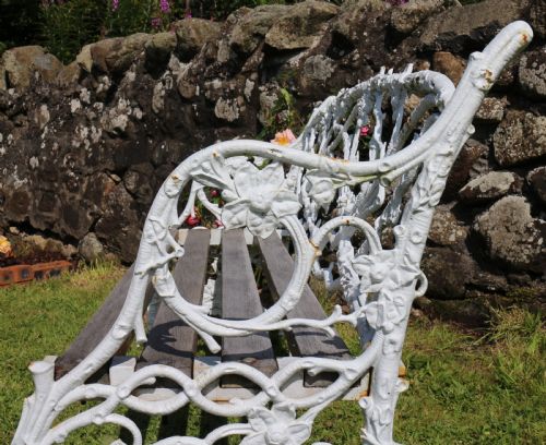 RARE VICTORIAN PHOENIX FOUNDRY RUSTIC PATTERN CAST IRON GARDEN SEATBENCH - ADDITIONAL PHOTO 13