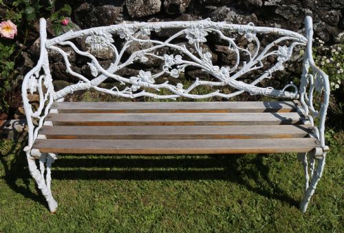 RARE VICTORIAN PHOENIX FOUNDRY RUSTIC PATTERN CAST IRON GARDEN SEATBENCH - ADDITIONAL PHOTO 15