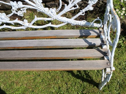 RARE VICTORIAN PHOENIX FOUNDRY RUSTIC PATTERN CAST IRON GARDEN SEATBENCH - ADDITIONAL PHOTO 19