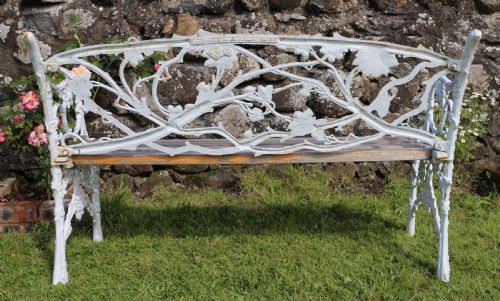 RARE VICTORIAN PHOENIX FOUNDRY RUSTIC PATTERN CAST IRON GARDEN SEATBENCH - ADDITIONAL PHOTO 20