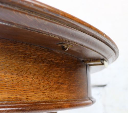 VICTORIAN OAK ROUND EXTENDING DINING TABLE 4 LEAVES 12 12FTSEATS 1214 BY GILLOWS - ADDITIONAL PHOTO 12
