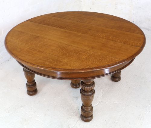 VICTORIAN OAK ROUND EXTENDING DINING TABLE 4 LEAVES 12 12FTSEATS 1214 BY GILLOWS - ADDITIONAL PHOTO 13