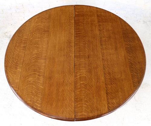 VICTORIAN OAK ROUND EXTENDING DINING TABLE 4 LEAVES 12 12FTSEATS 1214 BY GILLOWS - ADDITIONAL PHOTO 15