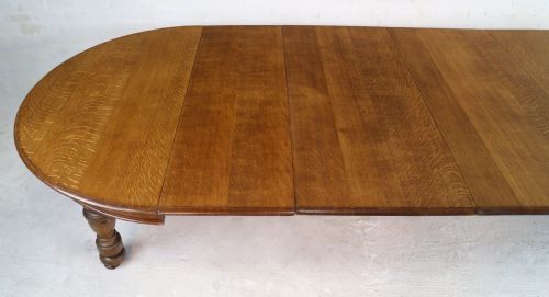 VICTORIAN OAK ROUND EXTENDING DINING TABLE 4 LEAVES 12 12FTSEATS 1214 BY GILLOWS - ADDITIONAL PHOTO 17
