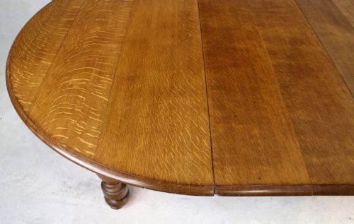 VICTORIAN OAK ROUND EXTENDING DINING TABLE 4 LEAVES 12 12FTSEATS 1214 BY GILLOWS - ADDITIONAL PHOTO 18