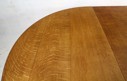 VICTORIAN OAK ROUND EXTENDING DINING TABLE 4 LEAVES 12 12FTSEATS 1214 BY GILLOWS - ADDITIONAL PHOTO 19
