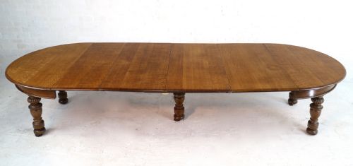 VICTORIAN OAK ROUND EXTENDING DINING TABLE 4 LEAVES 12 12FTSEATS 1214 BY GILLOWS - ADDITIONAL PHOTO 20