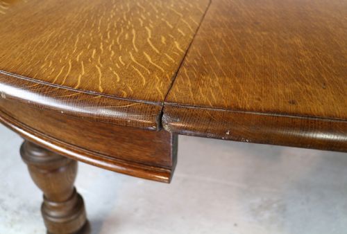 VICTORIAN OAK ROUND EXTENDING DINING TABLE 4 LEAVES 12 12FTSEATS 1214 BY GILLOWS - ADDITIONAL PHOTO 22