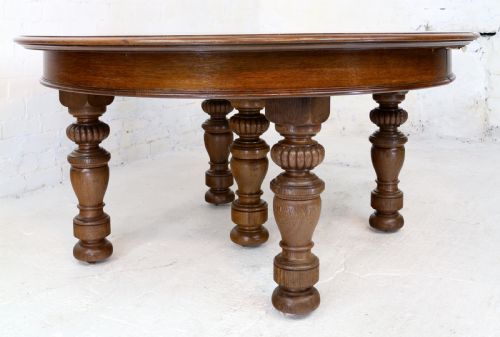 VICTORIAN OAK ROUND EXTENDING DINING TABLE 4 LEAVES 12 12FTSEATS 1214 BY GILLOWS - ADDITIONAL PHOTO 24