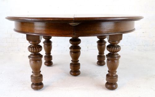 VICTORIAN OAK ROUND EXTENDING DINING TABLE 4 LEAVES 12 12FTSEATS 1214 BY GILLOWS - ADDITIONAL PHOTO 26