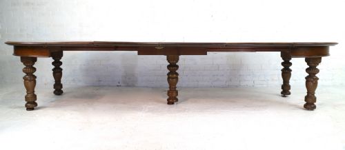 VICTORIAN OAK ROUND EXTENDING DINING TABLE 4 LEAVES 12 12FTSEATS 1214 BY GILLOWS - ADDITIONAL PHOTO 27