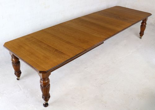VICTORIAN OAK EXTENDING DINING TABLE 4 LEAVES BY SELBAT 11FT9SEATS 14 - ADDITIONAL PHOTO 1