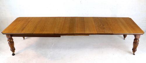 VICTORIAN OAK EXTENDING DINING TABLE 4 LEAVES BY SELBAT 11FT9SEATS 14 - ADDITIONAL PHOTO 4
