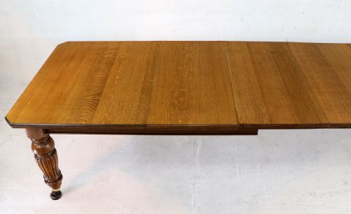 VICTORIAN OAK EXTENDING DINING TABLE 4 LEAVES BY SELBAT 11FT9SEATS 14 - ADDITIONAL PHOTO 5