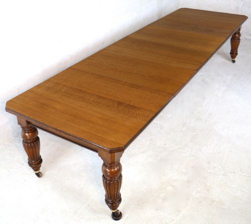 VICTORIAN OAK EXTENDING DINING TABLE 4 LEAVES BY SELBAT 11FT9SEATS 14 - ADDITIONAL PHOTO 7
