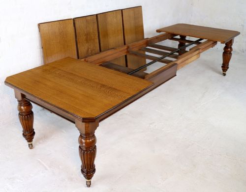 VICTORIAN OAK EXTENDING DINING TABLE 4 LEAVES BY SELBAT 11FT9SEATS 14 - ADDITIONAL PHOTO 8