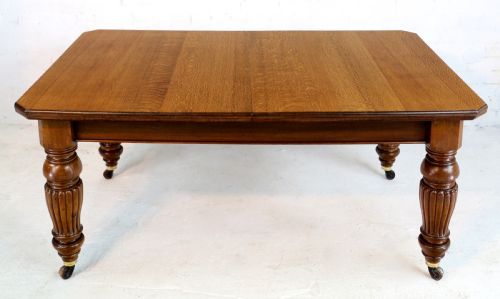 VICTORIAN OAK EXTENDING DINING TABLE 4 LEAVES BY SELBAT 11FT9SEATS 14 - ADDITIONAL PHOTO 9