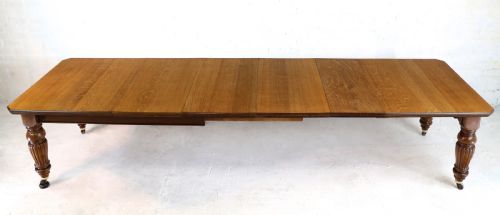 VICTORIAN OAK EXTENDING DINING TABLE 4 LEAVES BY SELBAT 11FT9SEATS 14 - ADDITIONAL PHOTO 10