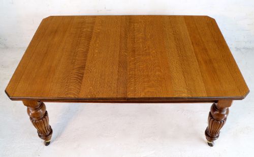 VICTORIAN OAK EXTENDING DINING TABLE 4 LEAVES BY SELBAT 11FT9SEATS 14 - ADDITIONAL PHOTO 12