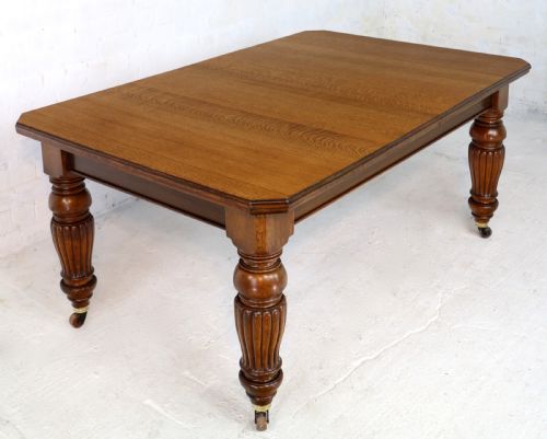 VICTORIAN OAK EXTENDING DINING TABLE 4 LEAVES BY SELBAT 11FT9SEATS 14 - ADDITIONAL PHOTO 13