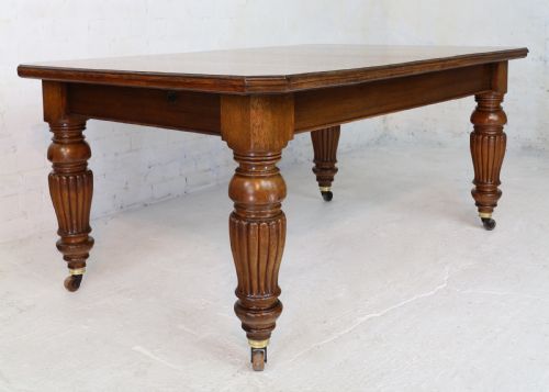 VICTORIAN OAK EXTENDING DINING TABLE 4 LEAVES BY SELBAT 11FT9SEATS 14 - ADDITIONAL PHOTO 14