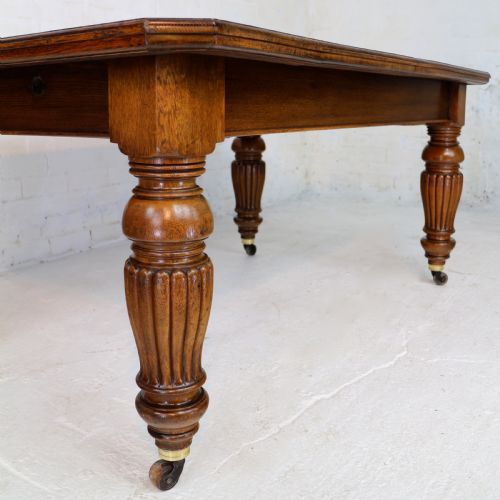 VICTORIAN OAK EXTENDING DINING TABLE 4 LEAVES BY SELBAT 11FT9SEATS 14 - ADDITIONAL PHOTO 27