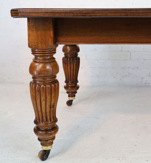 VICTORIAN OAK EXTENDING DINING TABLE 4 LEAVES BY SELBAT 11FT9SEATS 14 - ADDITIONAL PHOTO 29