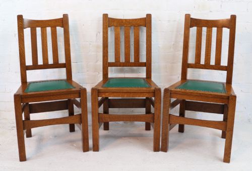 SET OF EIGHT AMERICAN ARTS CRAFTS MISSION OAK DINING CHAIRS BY STICKLEY BROTHERS 8 - ADDITIONAL PHOTO 2