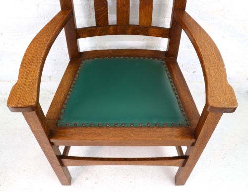 SET OF EIGHT AMERICAN ARTS CRAFTS MISSION OAK DINING CHAIRS BY STICKLEY BROTHERS 8 - ADDITIONAL PHOTO 17