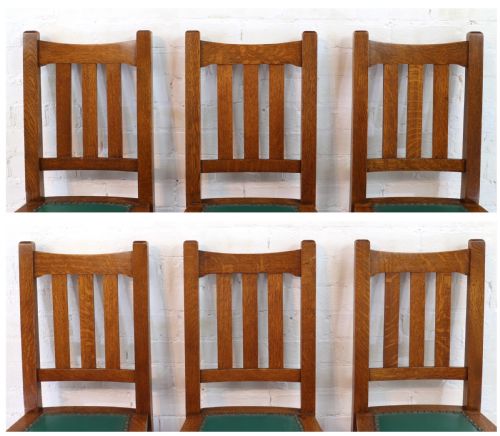 SET OF EIGHT AMERICAN ARTS CRAFTS MISSION OAK DINING CHAIRS BY STICKLEY BROTHERS 8 - ADDITIONAL PHOTO 24
