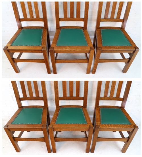 SET OF EIGHT AMERICAN ARTS CRAFTS MISSION OAK DINING CHAIRS BY STICKLEY BROTHERS 8 - ADDITIONAL PHOTO 29