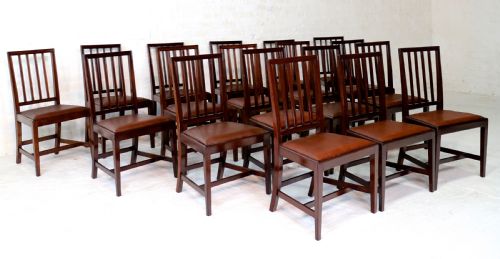 SET OF EIGHTEEN 19TH CENTURY MAHOGANY SQUARE BACK DINING CHAIRS - ADDITIONAL PHOTO 1