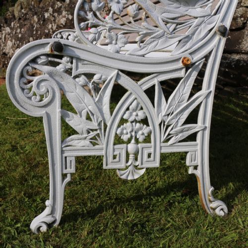 VICTORIAN CAST IRON GARDEN SEATBENCH BY JOHN FINCH - ADDITIONAL PHOTO 12