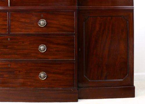 REGENCY MAHOGANY GENTLEMANS BREAKFRONT LINEN PRESS WARDROBE - ADDITIONAL PHOTO 11