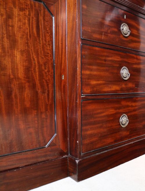 REGENCY MAHOGANY GENTLEMANS BREAKFRONT LINEN PRESS WARDROBE - ADDITIONAL PHOTO 13