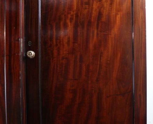 REGENCY MAHOGANY GENTLEMANS BREAKFRONT LINEN PRESS WARDROBE - ADDITIONAL PHOTO 16